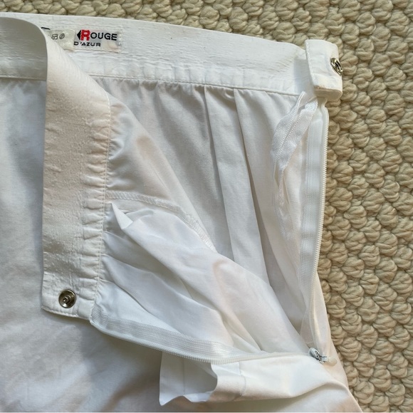 French vintage white cotton skirt with pockets - Picture 6 of 15